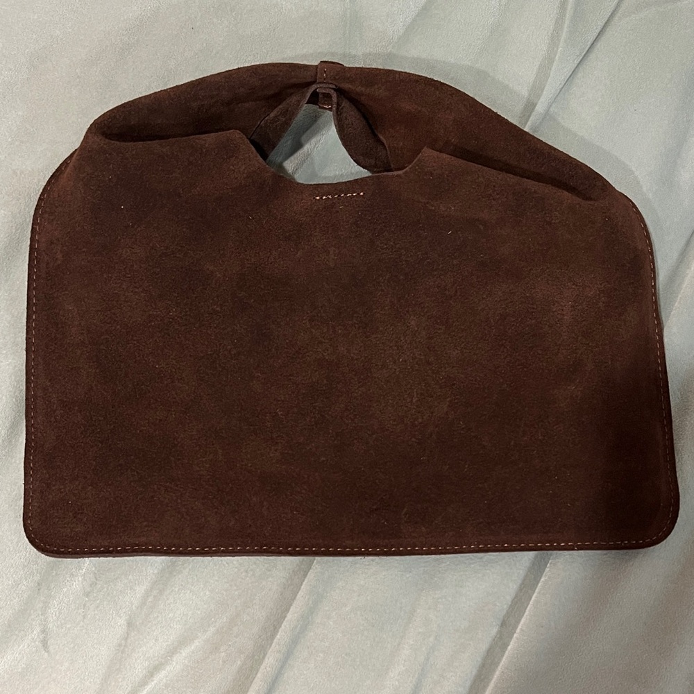 Suede Small Tote Bag,Genuine Leather